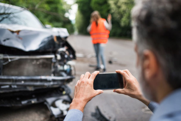 Taking pictures after a car-accident